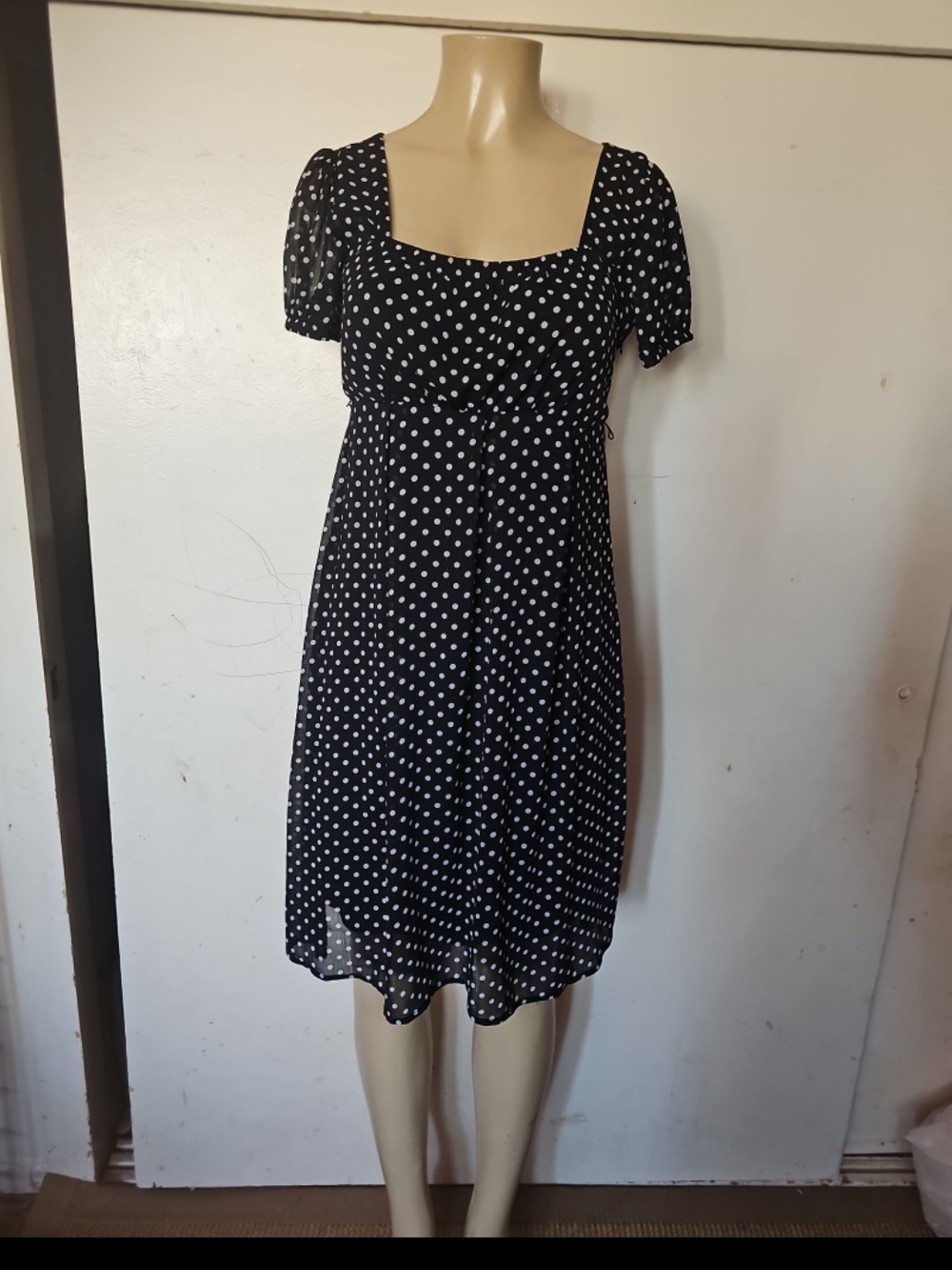 Merona Black Dress with White Polka Dots